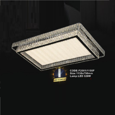 CODE: 2001/1150F: Đèn áp trần chữ nhật LED - KT: L1150mm x W750mm - Đèn LED 320W ánh sáng đổi màu