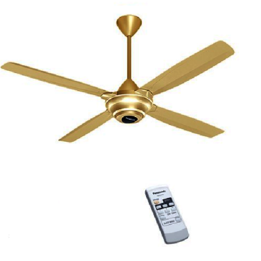 F-56MZG -GO: Quạt trần 4 cánh màu vàng ánh kim Panasonic - ĐK cánh: 1400mm - Chiều dài ti: 406mm Hoặc 229mm - Remote