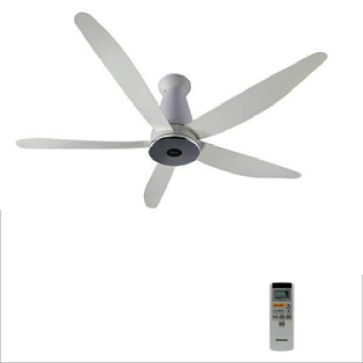 F‑60XDN‑W: Quạt trần 5 cánh Panasonic màu trắng - ĐK cánh: 1500mm - Chiều dài ti: 288mm - Remote