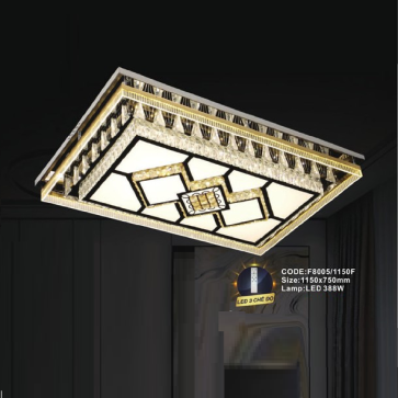 CODE: F8005/1150F: Đèn áp trần chữ nhật LED - KT: L1150mm x W750mm - Đèn LED 388W ánh sáng đổi màu