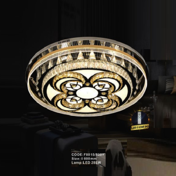 CODE: F8015/800Y: Đèn áp trần LED - KT: Ø800mm - Đèn LED 288W, ánh sáng đổi 3 màu