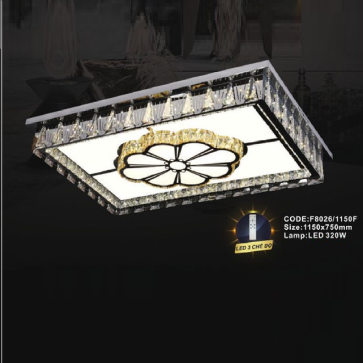 CODE: F8026/1150F: Đèn áp trần chữ nhật LED - KT: L1150mm x W750mm - Đèn LED 320W ánh sáng đổi màu