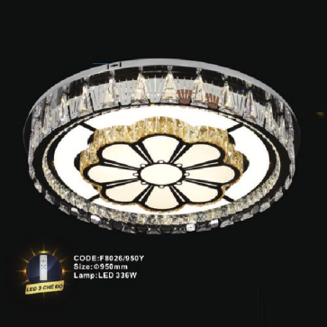 CODE: F8026/950Y: Đèn áp trần LED - KT: Ø950mm - Đèn LED 356W, ánh sáng đổi 3 màu
