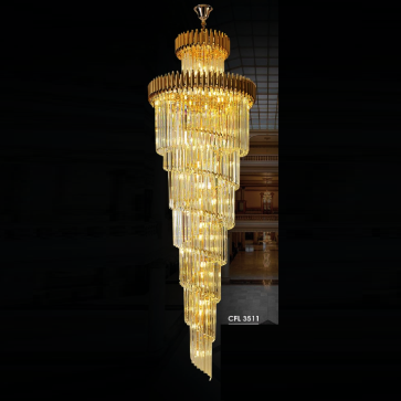 HF - CFL 3511: Đèn thả thanh Phale, 372 hạt Phale - KT: Ø1000mm x H4000mm - Bóng đèn E14  x 38 bóng