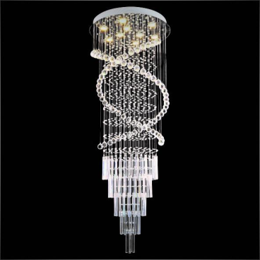 HF -  FT 1118/9: Đèn thả dây Phale - 74 hạt phale, 94 thanh thuỷ tinh - KT: Ø600mm x H1600mm - Đèn LED 45W ánh sáng vàng