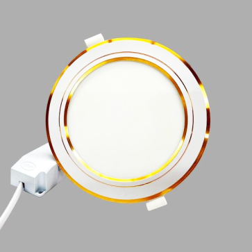 NSD096CG110: Đèn LED viền vàng âm trần 9W đổi màu - KT: Ø122mm x H22mm - Lổ khoét: Ø110mm - ánh sáng đổi màu ( 6500K/4000K/3500K)