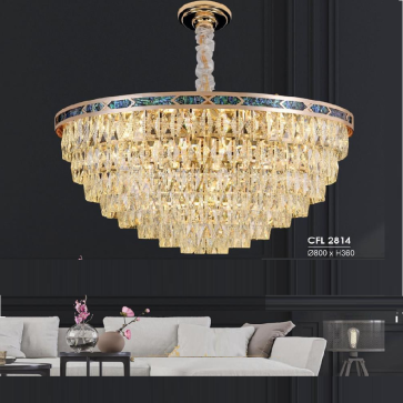HF - CFL 2814:  Đèn thả phale - KT: Ø800mm x H360mm - Đèn chân E14 x 21 bóng
