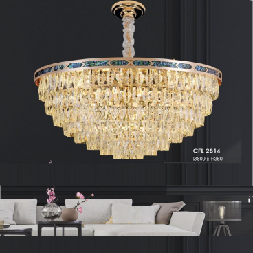 HF - CFL 2814:  Đèn thả phale - KT: Ø800mm x H360mm - Đèn chân E14 x 21 bóng