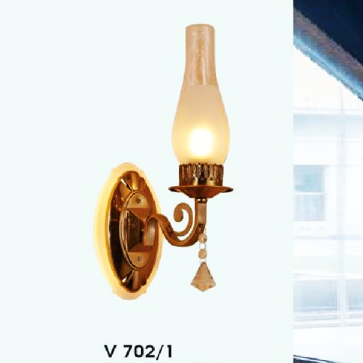 HF - VC 9120/1: Đèn gắn tường 1 bóng, chao thủy tinh đèn dầu - KT: L160mm X W 220mm x H400mm - Đèn chân E27 x 1 bóng