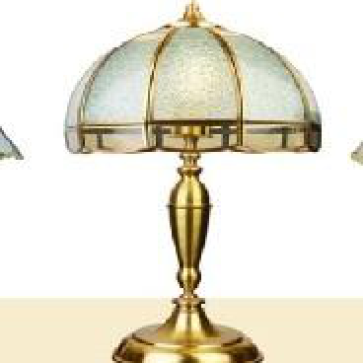 HF - ĐBĐ - 002: Đèn bàn thân đồng, KT: Ø320mm*H450mm, Đèn chân E27*1 bóng