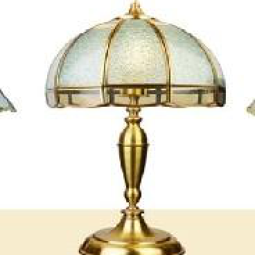 HF - ĐBĐ - 002: Đèn bàn thân đồng, KT: Ø320mm*H450mm, Đèn chân E27*1 bóng