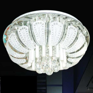 HF - ML 8064: Đèn áp trần LED - KT: Ø500mm x H300mm - Đèn  LED RCB + Đèn E14 x 5 bóng + Remote