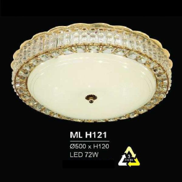 HF - ML  H121: Đèn áp trần LED - KT: Ø500mm x H120mm - Đèn  LED 72W đổi 3 màu