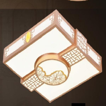 HF - OTG 20: Đèn áp trần gỗ - KT: 500mm*500mm*H120mm - Đèn LED 80W đổi 3 màu