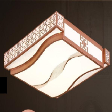 HF - OTG 23: Đèn áp trần gỗ - KT: 500mm*500mm*H100mm - Đèn LED 80W đổi 3 màu