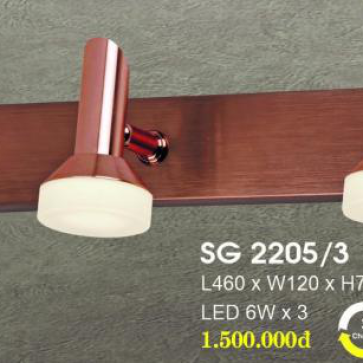HF-SG 2205/3: LED 18W( đổi 3 màu)- KT: L460*W120*H70mm