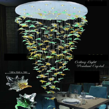 HF - TL1604: Đèn thả LED Phale - KT: Ø1500mm x H3000mm - Đèn LED 105W ánh sáng vàng 3000K