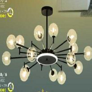 HF - TL 8678/16: Đèn chùm LED 16 bóng, 80W + 3W đổi 3 màu , KT: Ø960mm*H700mm