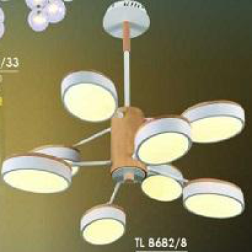 HF - TL 8682/8: Đèn chùm LED 8 tay 64W, ánh sáng vàng,  KT: Ø700mm*H550mm