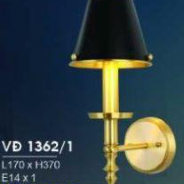 HF - VĐ 1362/1: Đèn tường 1 bóng, thân đồng,  KT: L170mm*H370mm