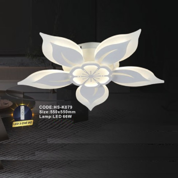CODE: HS - K079: Đèn áp trần LED Mica - KT: 550mm x 550mm - Đèn LED 66W ánh sáng đổi 3 màu