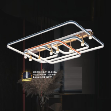CODE: HS - 1100 -700A: Đèn áp trần LED - KT: W700mm x L1100mm - Đèn LED 329W ánh sáng đổi 3 màu