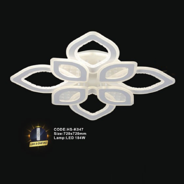CODE: HS - K047: Đèn áp trần LED Mica - KT: 720mm x 720mm - Đèn LED 184W ánh sáng đổi 3 màu