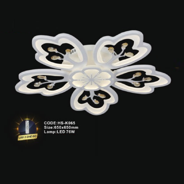 CODE: HS - K065: Đèn áp trần LED Mica - KT: 650mm x 650mm - Đèn LED 76W ánh sáng đổi 3 màu