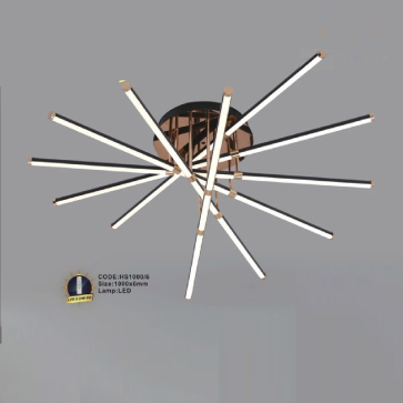 CODE: HS1000/6: Đèn chùm LED 6 thanh - KT: 1000 x 5mm - Đèn LED ánh sáng đổi 3 màu