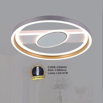 CODE: HS8845:  Đèn áp trần LED - KT: Ø500mm  - Đèn LED 87W ánh sáng đổi 3 màu
