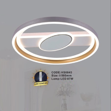 CODE: HS8845:  Đèn áp trần LED - KT: Ø500mm  - Đèn LED 87W ánh sáng đổi 3 màu