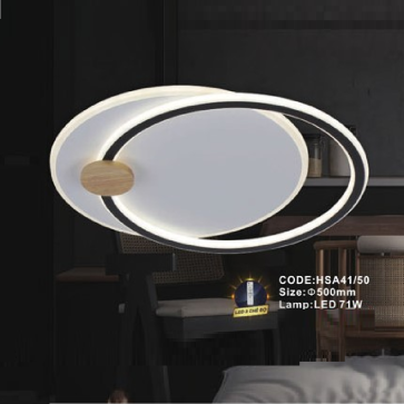 CODE: HSA41/50: Đèn áp trần LED - KT: Ø500mm - Đèn LED 71W ánh sáng đổi 3 màu