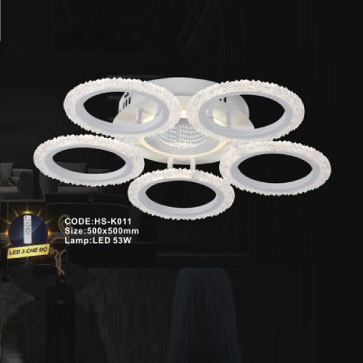 CODE: HS - K011: Đèn áp trần LED Mica - KT: 500mm x 500mm - Đèn LED 53W ánh sáng đổi 3 màu