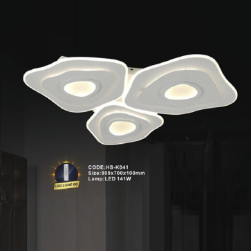 CODE: HS - K041: Đèn áp trần LED  - KT: 800mm x 700mm x100mm - Đèn LED 141W ánh sáng đổi 3 màu
