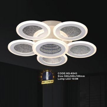 CODE: HS - K043: Đèn áp trần LED  - KT: 500mm x 500mm x100mm - Đèn LED 103W ánh sáng đổi 3 màu