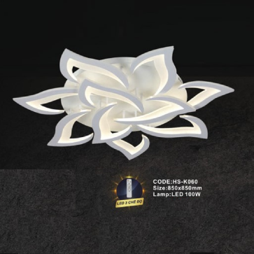 CODE: HS - K060: Đèn áp trần LED Mica - KT: 850mm x 850mm - Đèn LED 100W ánh sáng đổi 3 màu