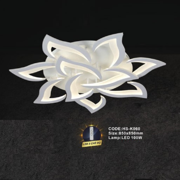 CODE: HS - K060: Đèn áp trần LED Mica - KT: 850mm x 850mm - Đèn LED 100W ánh sáng đổi 3 màu