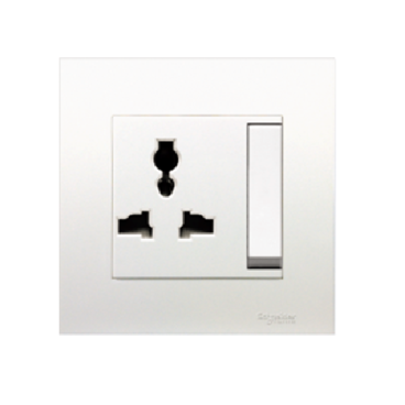 KB113LS_WE: Bộ ổ cắm đa năng 13A, có Contac, màu trắng