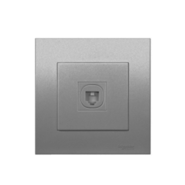 KB31TS_AS: Bộ ổ cắm điện thoại đơn, màu xám bạc