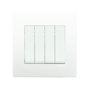 KB34S_1_WE_G19 : Bộ 4 contac 1 chiều 16AX, màu trắng