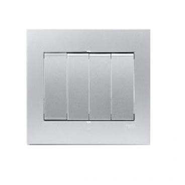 KB34S_AS_G19: Bộ 4 contac 2 chiều 16AX, màu xám bạc