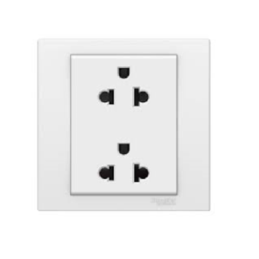 KB426UES2_WE_G19: Bộ ổ cắm đôi 3 chấu 16A, màu trắng