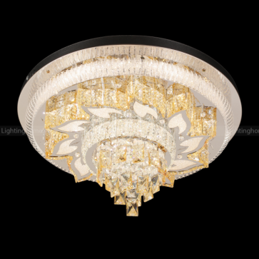 MO 1157- 21: Đèn áp trần LED Thủy tinh Phale - KT: Ø600mm x H300mm - Đèn LED đổi 3 màu - Remote