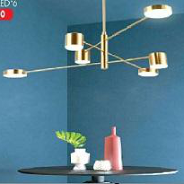 LH - THCN 111-21: Đèn chùm LED 6 bóng, KT: Ø700mm*H400mm