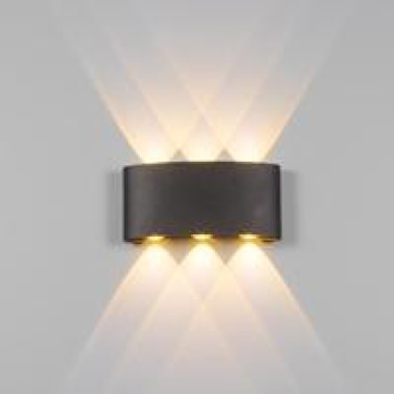 LWA8031-BK: ĐÈN LED GẮN TƯỜNG NGOÀI TRỜI LED 6X1W - ÁNH SÁNG VÀNG