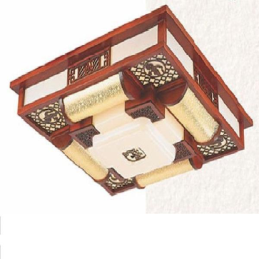 MG - 008: Đèn áp trần gỗ - KT: L800mm x W800mm - Đèn LED  đổi 3 màu - Remote