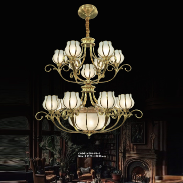 CODE: MZD06/8+6: Đèn chùm 14 tay  - KT: Ø1126mm x H1200mm - Đèn LED