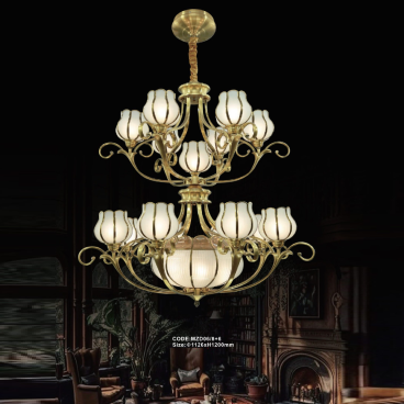 CODE: MZD06/8+6: Đèn chùm 14 tay  - KT: Ø1126mm x H1200mm - Đèn LED