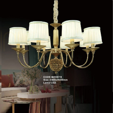 CODE: MZD07/8: Đèn chùm 8 tay - KT: Ø800mm x H450mm - Đèn LED