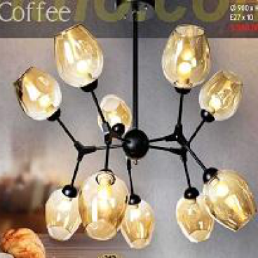 NB 322/10: Chùm 10 chao màu trà, KT: Ø900mm*H750mm